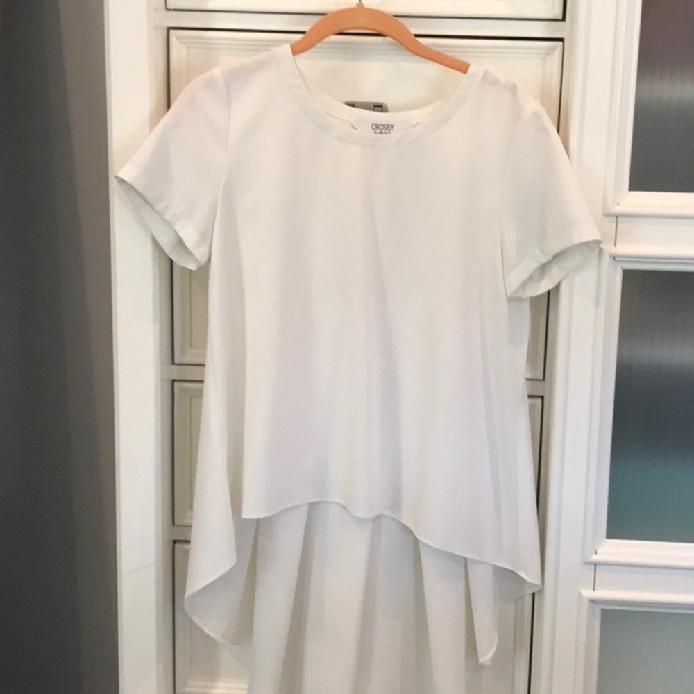 Crosby by Mollie Burch Hi lo white top XS